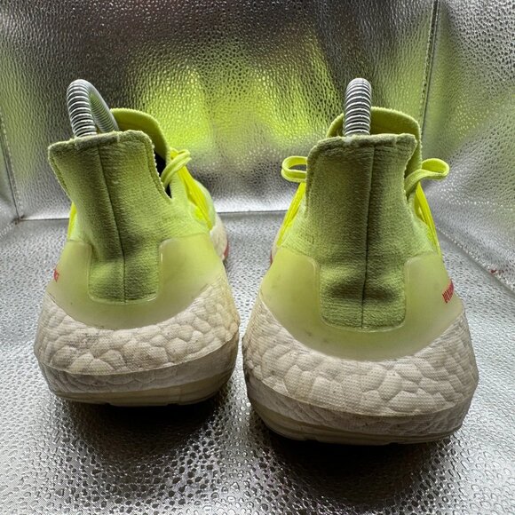 Size 6.5 Adidas Ultraboost 21 Vibrant White Yellow Womens Comfort Running Shoes - Picture 8 of 10